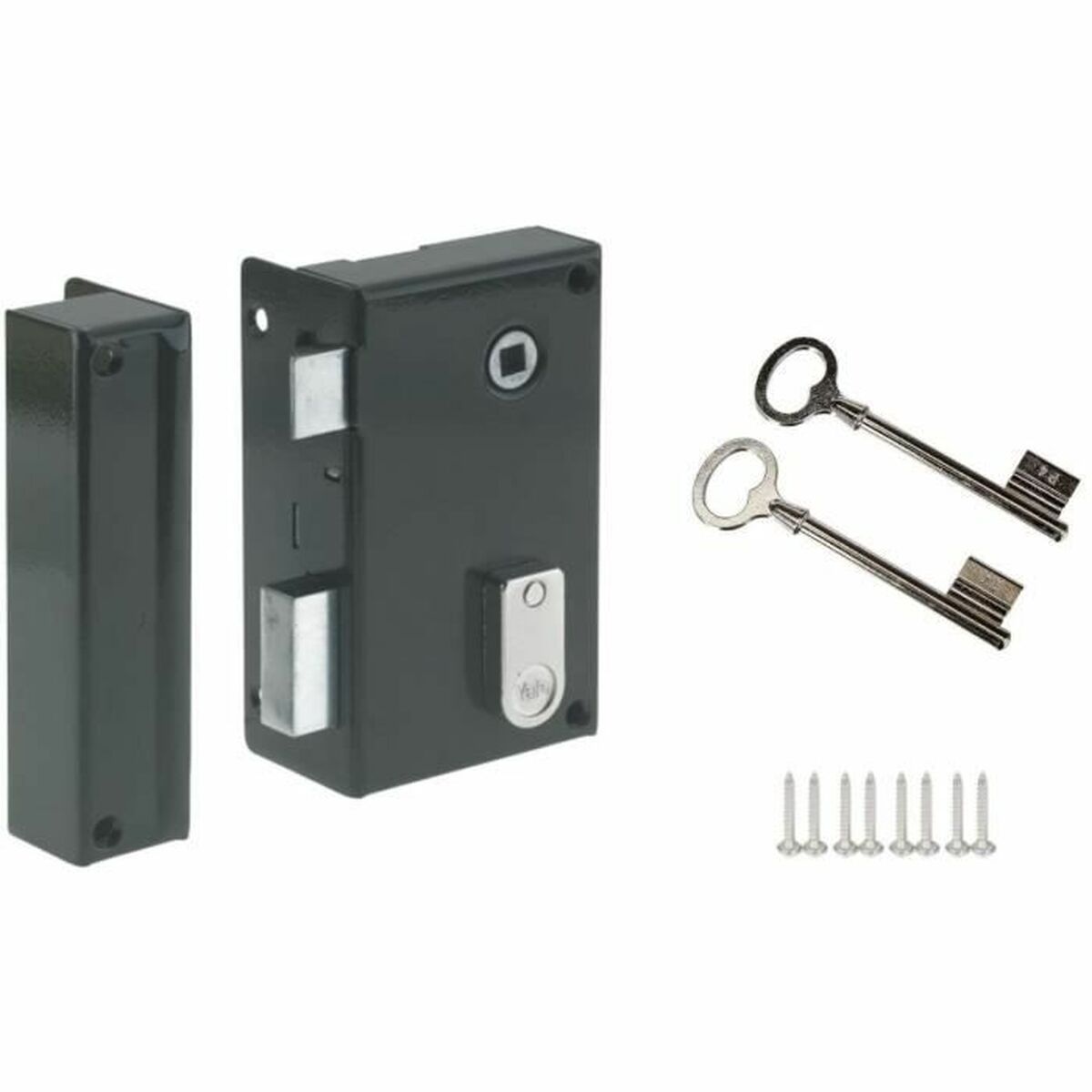 Fechadura de sobreposição Yale Caqui Aço Portas Vertical