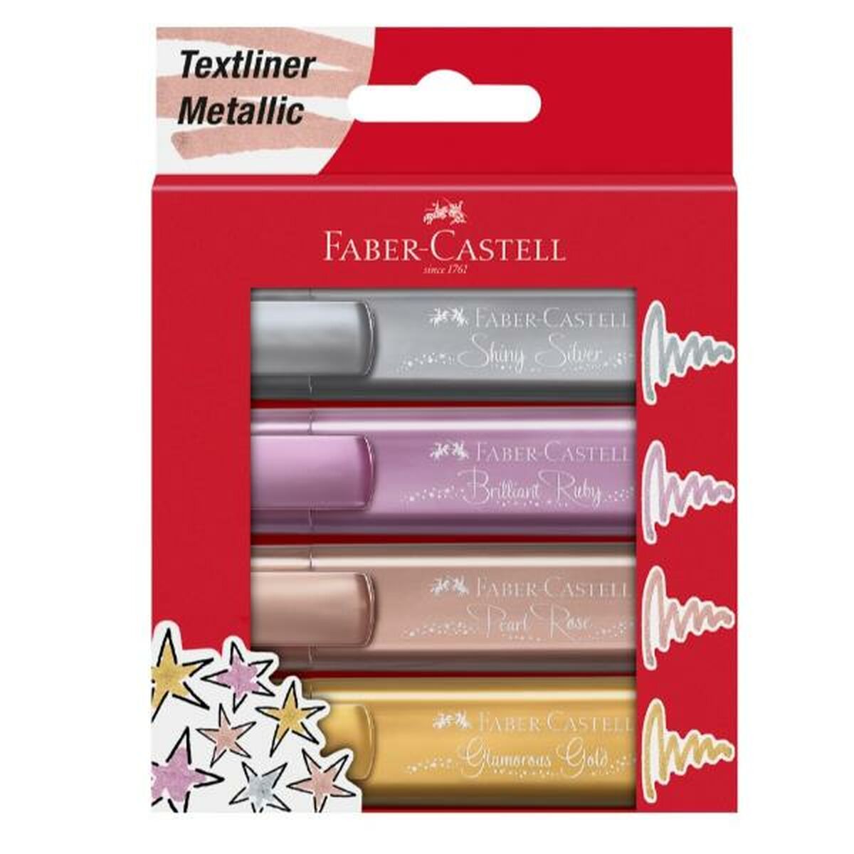 Conjunto de Marcadores Fluorescentes Faber-Castell TL 46 Multicolor (4 Unidades)