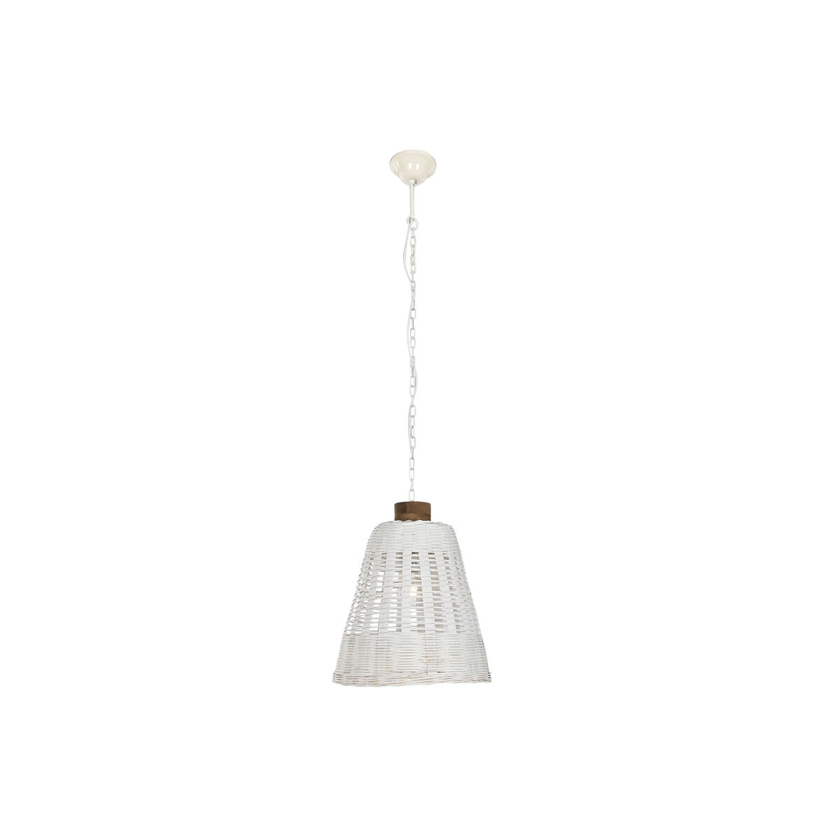 Candeeiro de teto Home ESPRIT Branco Bambu Madeira de mangueira 50 W 48 x 48 x 57 cm
