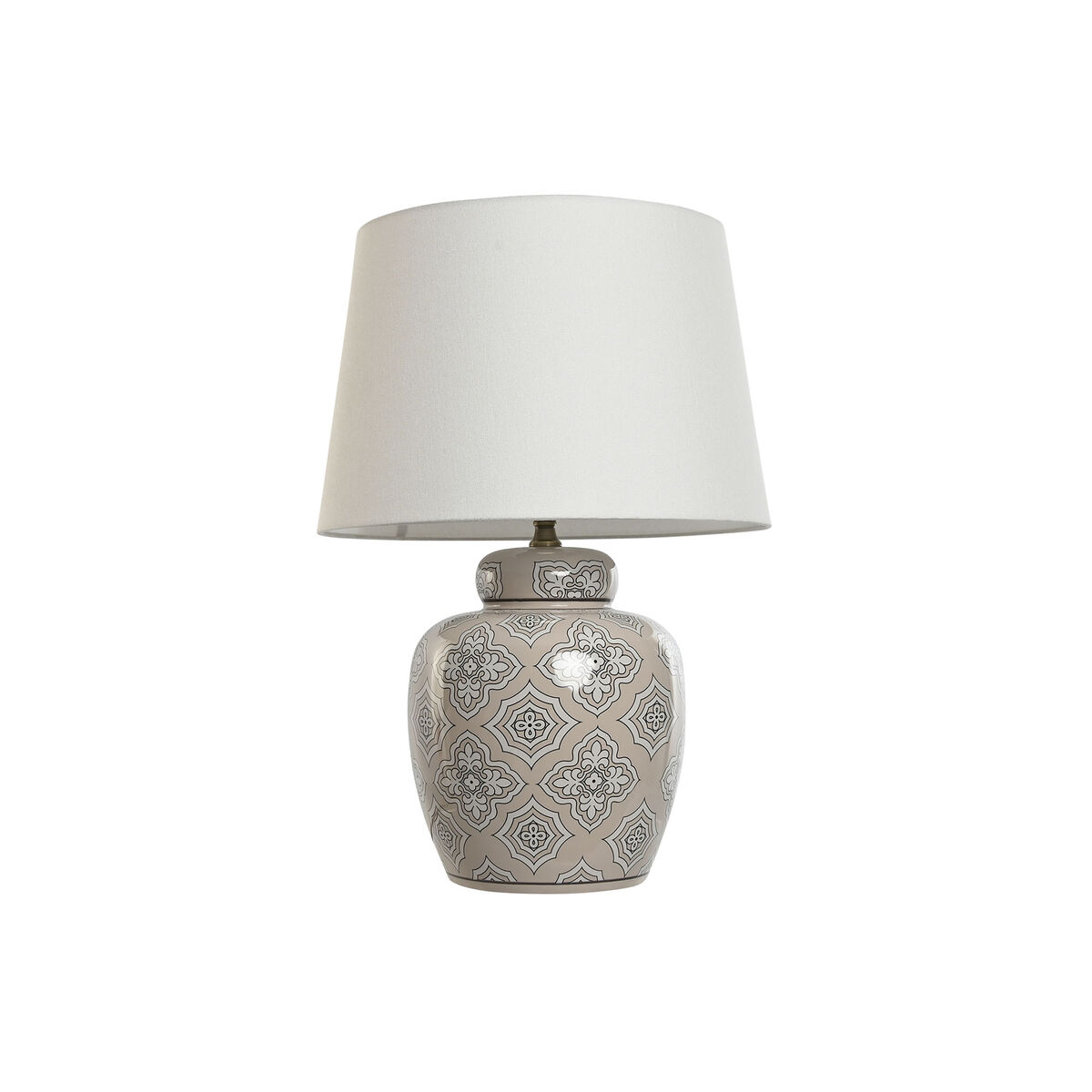 Lâmpada de mesa Home ESPRIT Branco Bege Cerâmica 50 W 220 V 43,5 x 43,5 x 61 cm