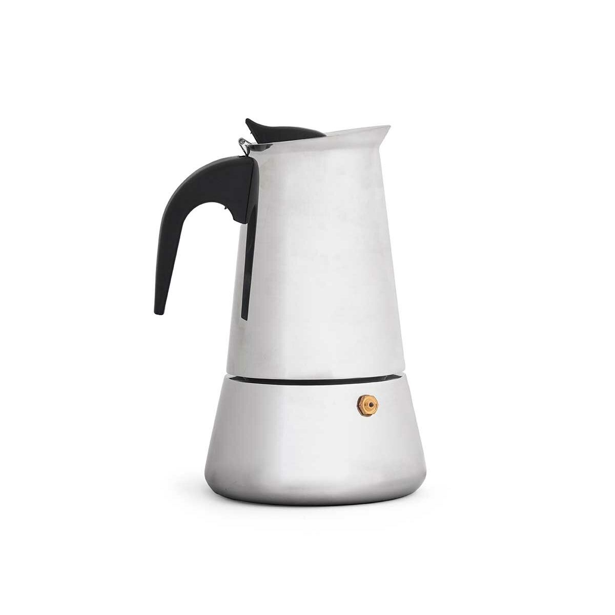 Cafeteira Italiana Kinvara Preto Prateado Aço Plástico 6 Copos