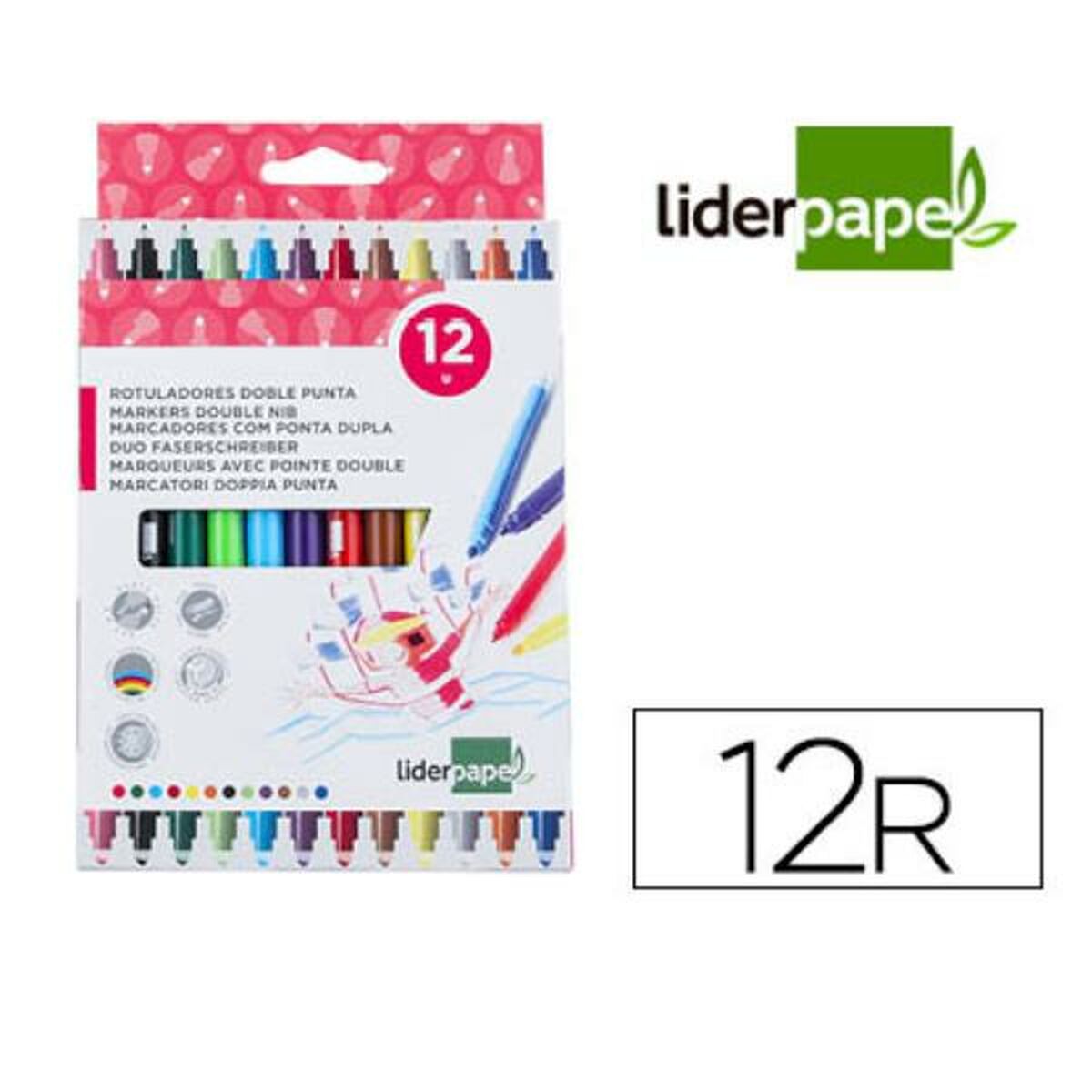 Conjunto de Canetas de Feltro Liderpapel RT10 12 Peças