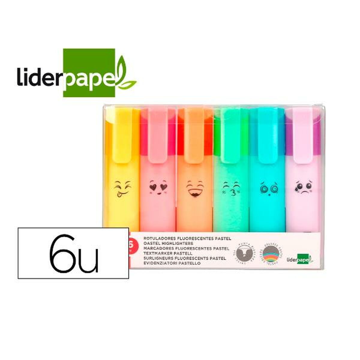Marcador Fuorescente Liderpapel RT21 6 Peças