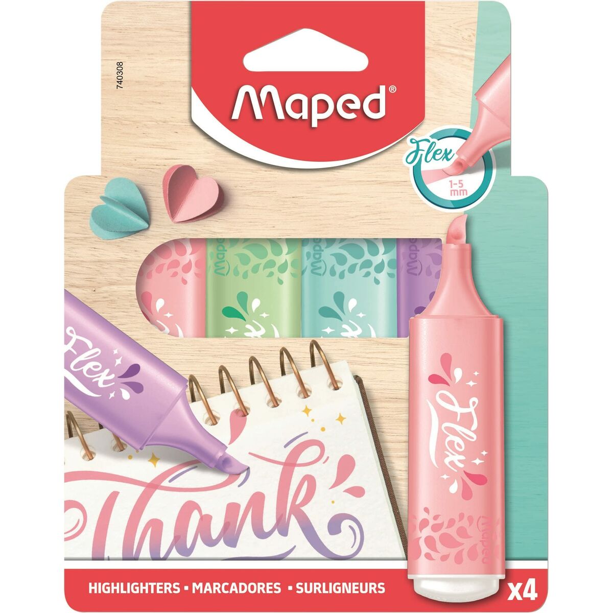 Marcador Fuorescente Maped 740308 Verde 4 Peças (4 Unidades)