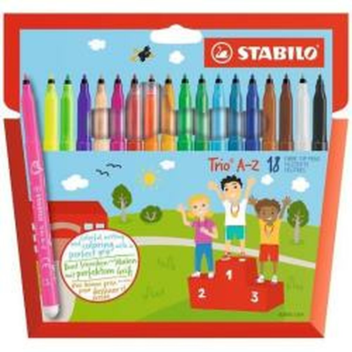 Conjunto de Canetas de Feltro Stabilo 378/1-18-01 Multicolor (18 Peças)