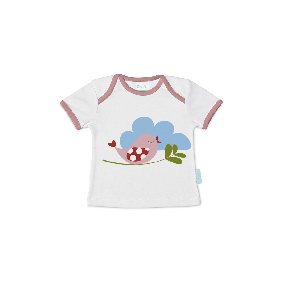 Camisola de Manga Curta Infantil HappyFriday Mr Fox Little Birds Multicolor 3-6 Meses