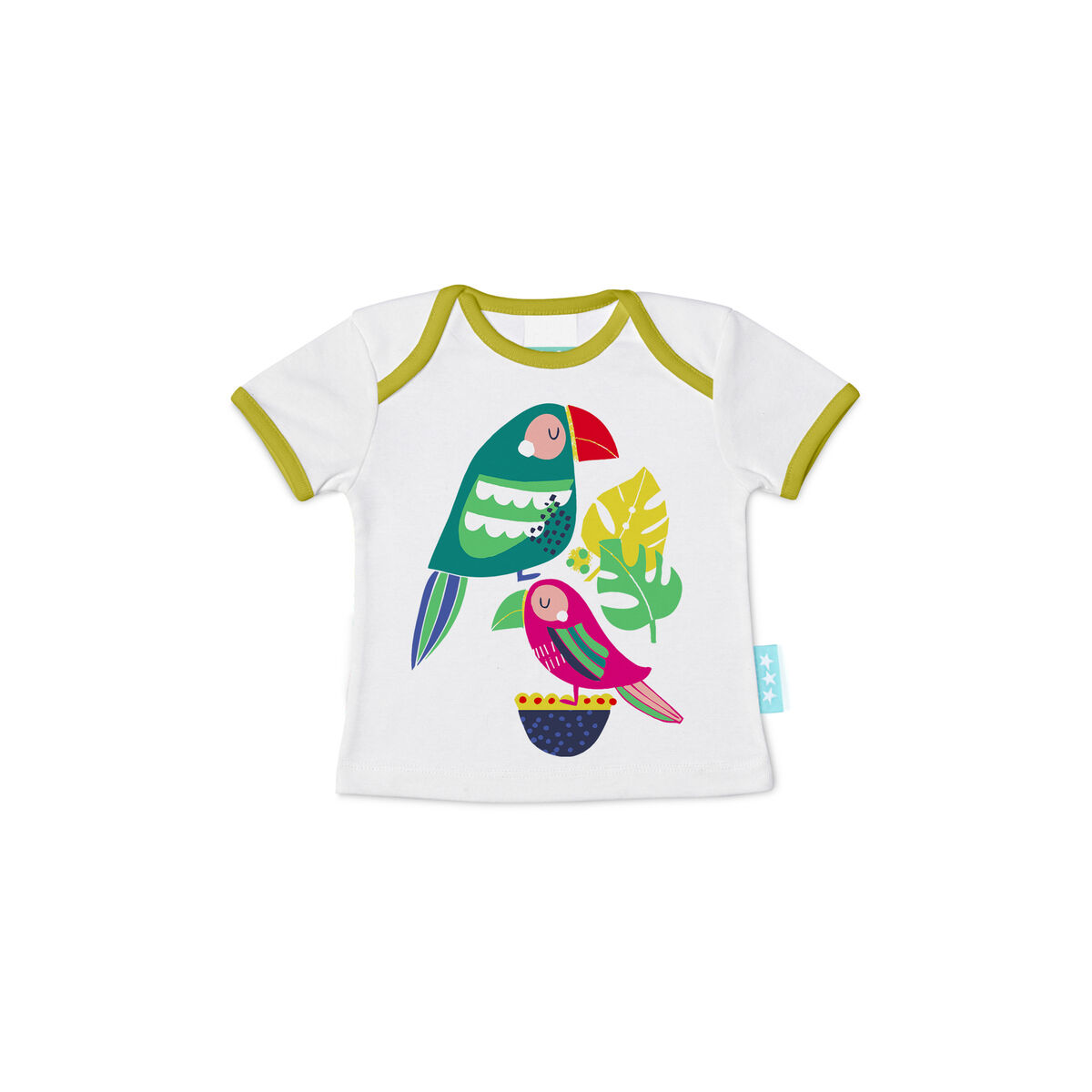 Camisola de Manga Curta Infantil HappyFriday Moshi Moshi Pretty Parrots Multicolor 6-9 Meses