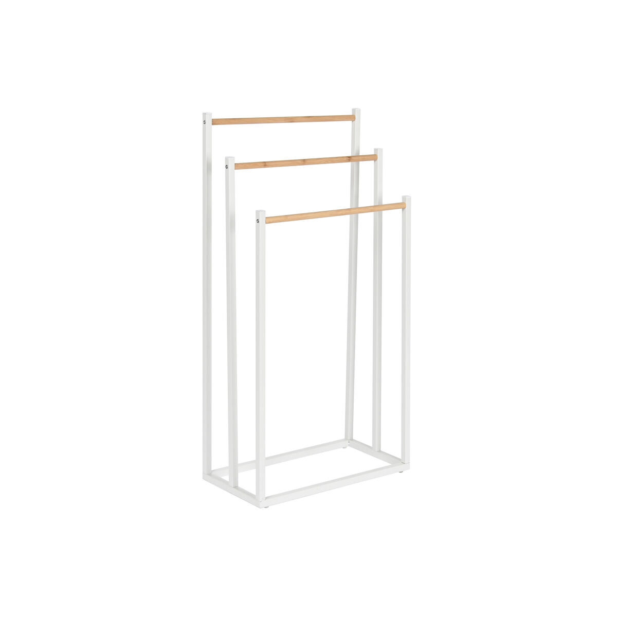 Toalheiro de Pé Home ESPRIT Branco Natural Metal Bambu 45 x 22 x 85 cm