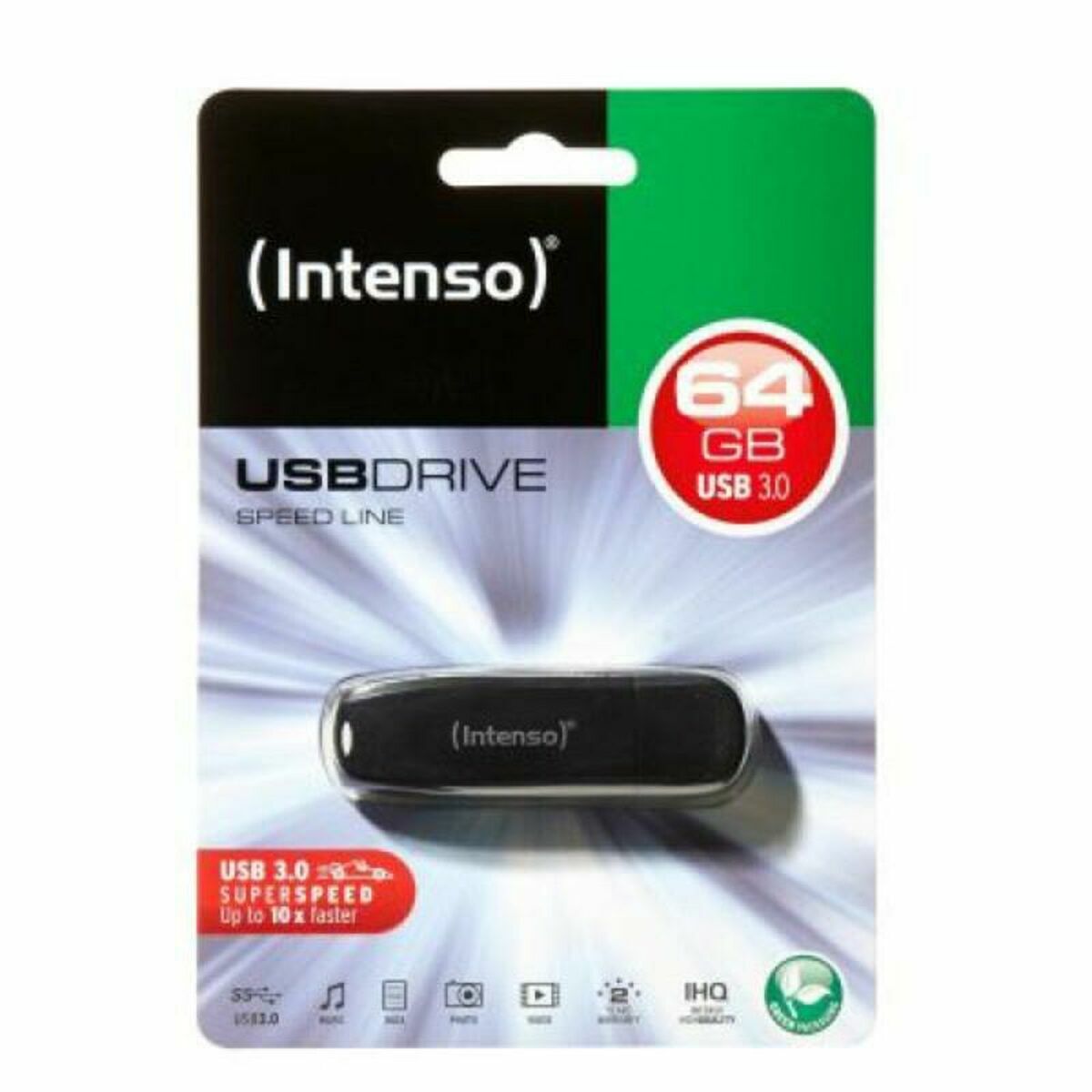 Memória USB INTENSO USB 3.0 64 GB Preto 64