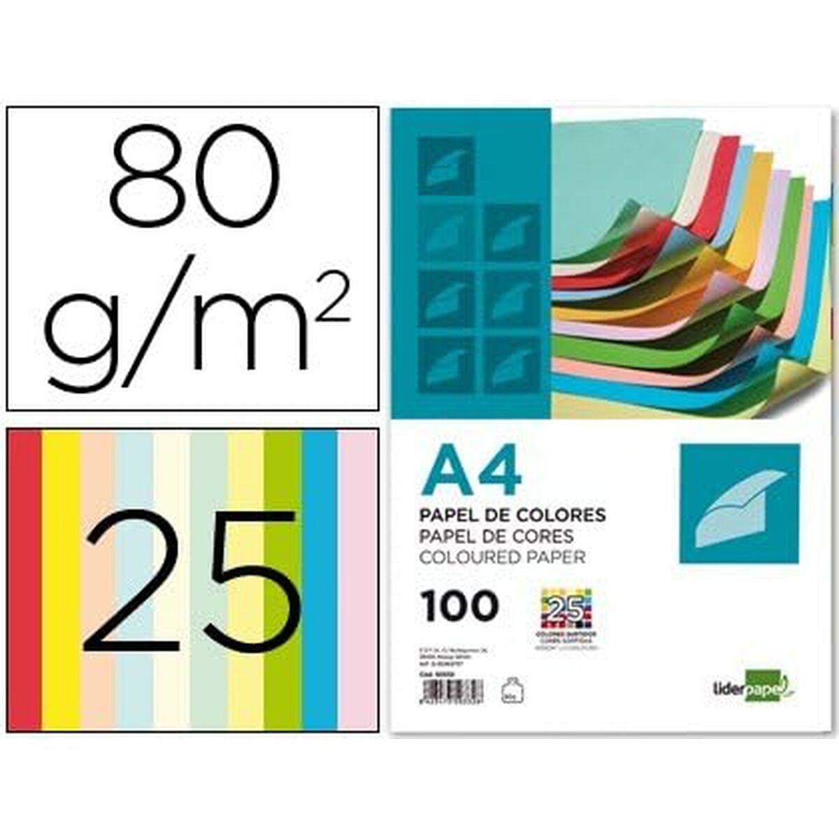 Set de Papelaria Liderpapel PC62 Multicolor 100 Folhas