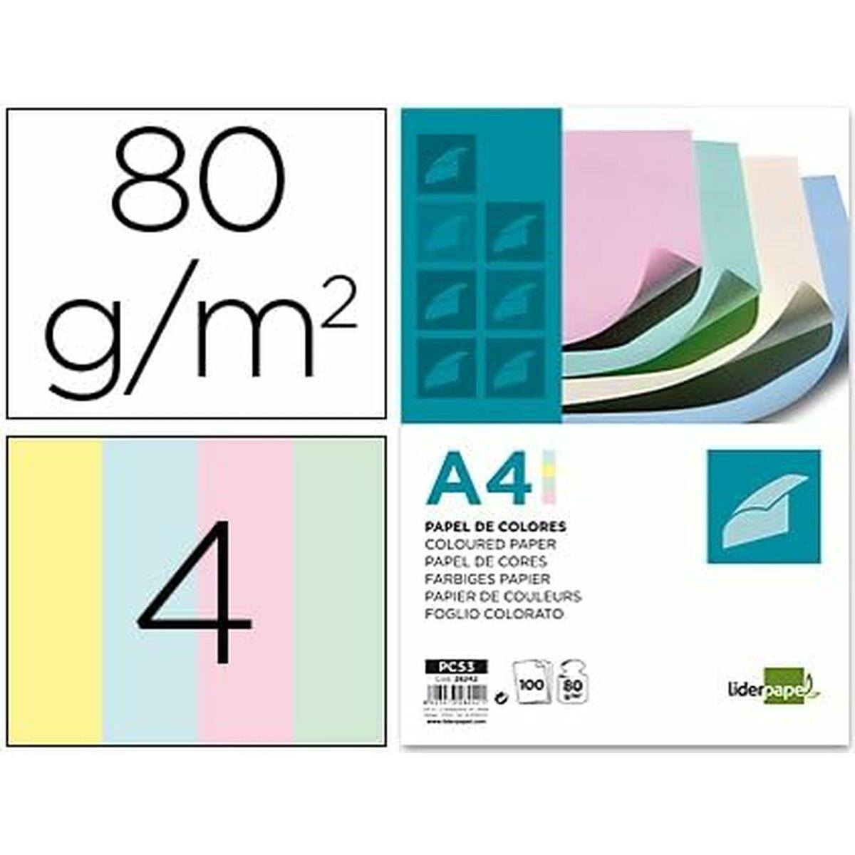 Set de Papelaria Liderpapel PC53 Multicolor 100 Folhas