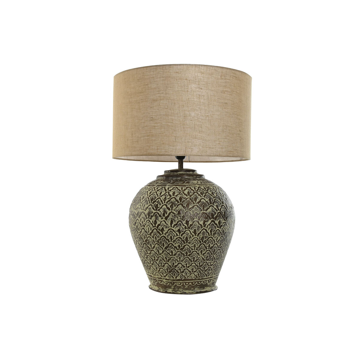 Lâmpada de mesa Home ESPRIT Bege Cobre Alumínio 50 W 220 V 42 x 42 x 62 cm