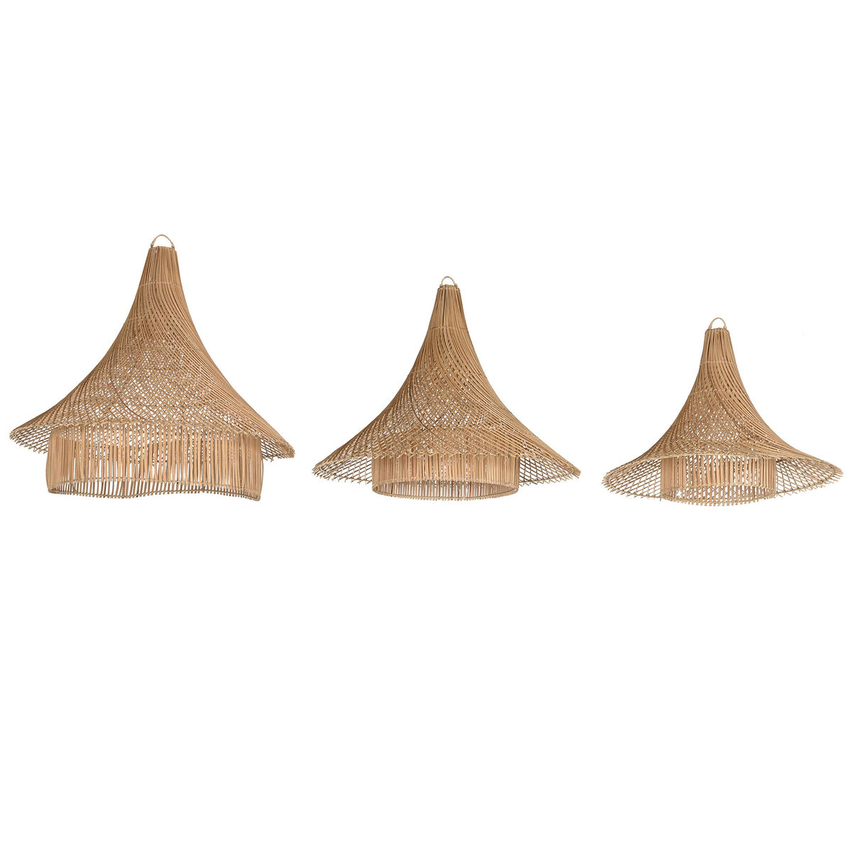 Abajur Home ESPRIT Natural 80 x 80 x 75 cm (3 Peças)