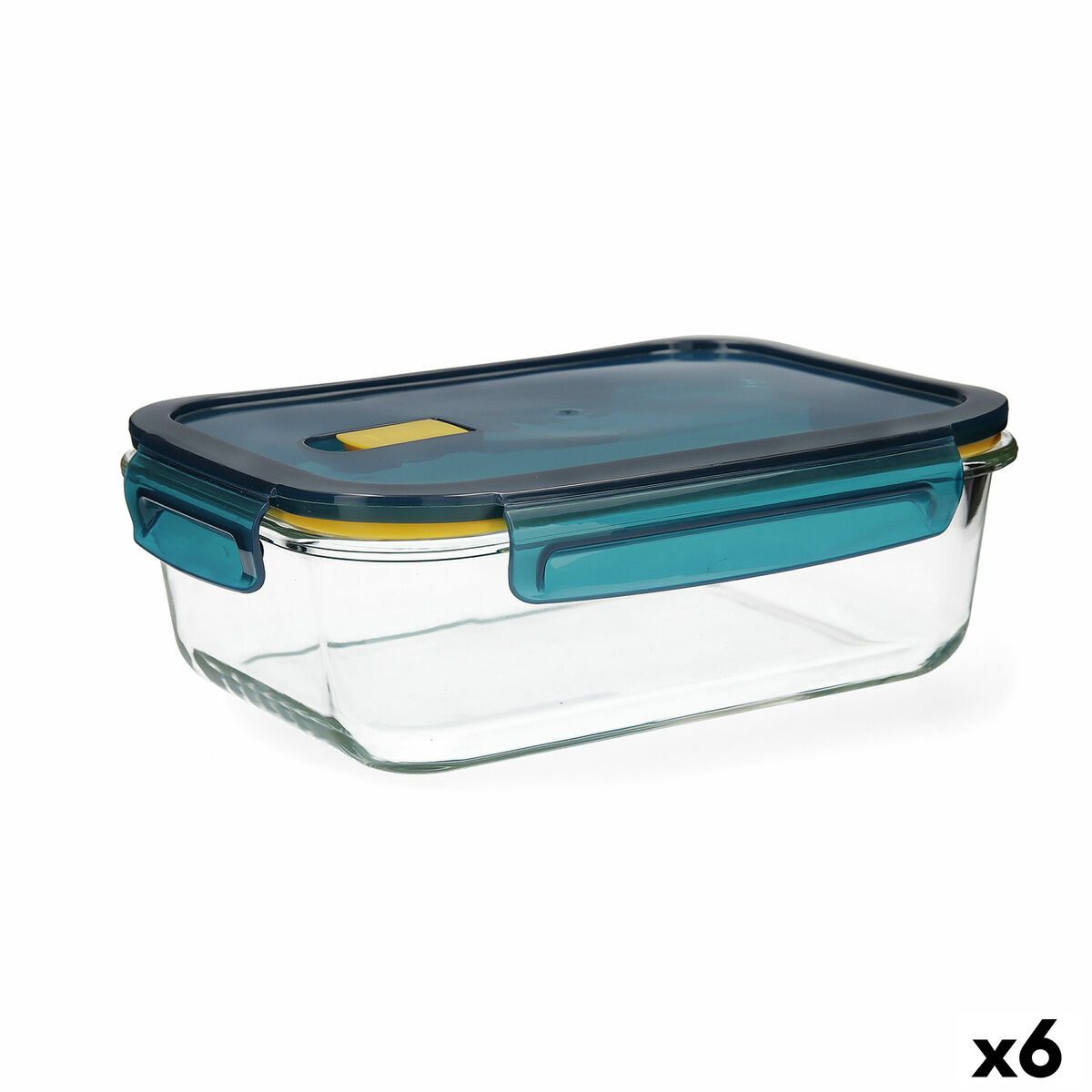 Lancheira Hermética Quid Astral Azul Vidro 1,52 L 23 x 17,5 x 8,4 cm (6 Unidades)