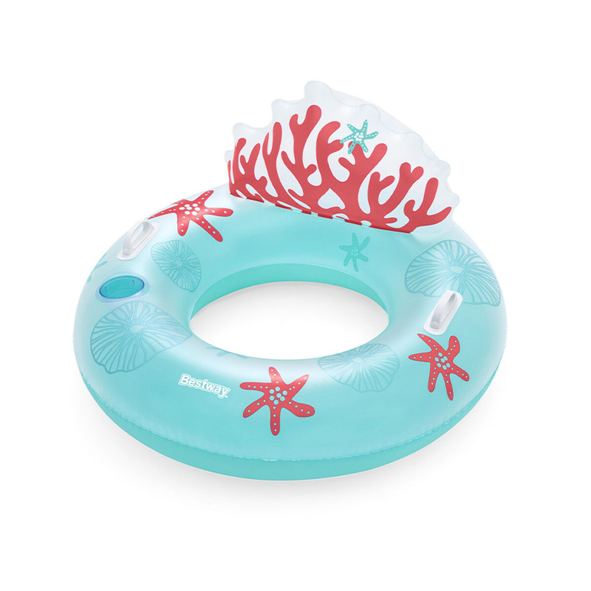 Bestway Boia Inflável com Alças e Encosto Coral D117 cm Praia e Piscina 43730