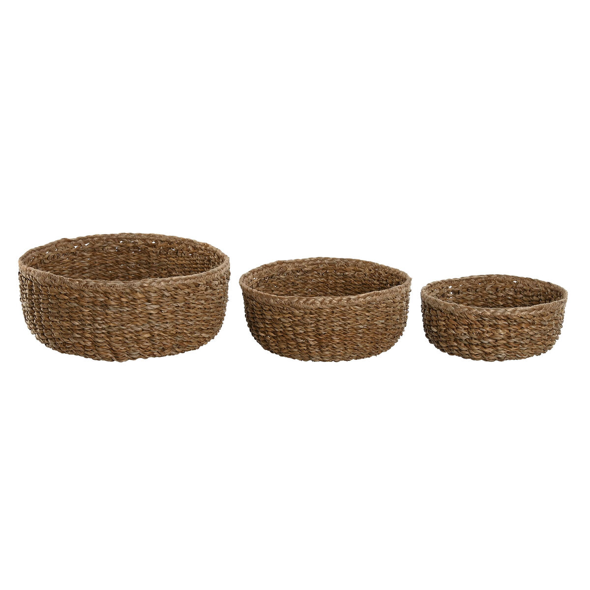 Conjunto de Cestas Home ESPRIT Fibra natural Boho 30 x 30 x 13 cm