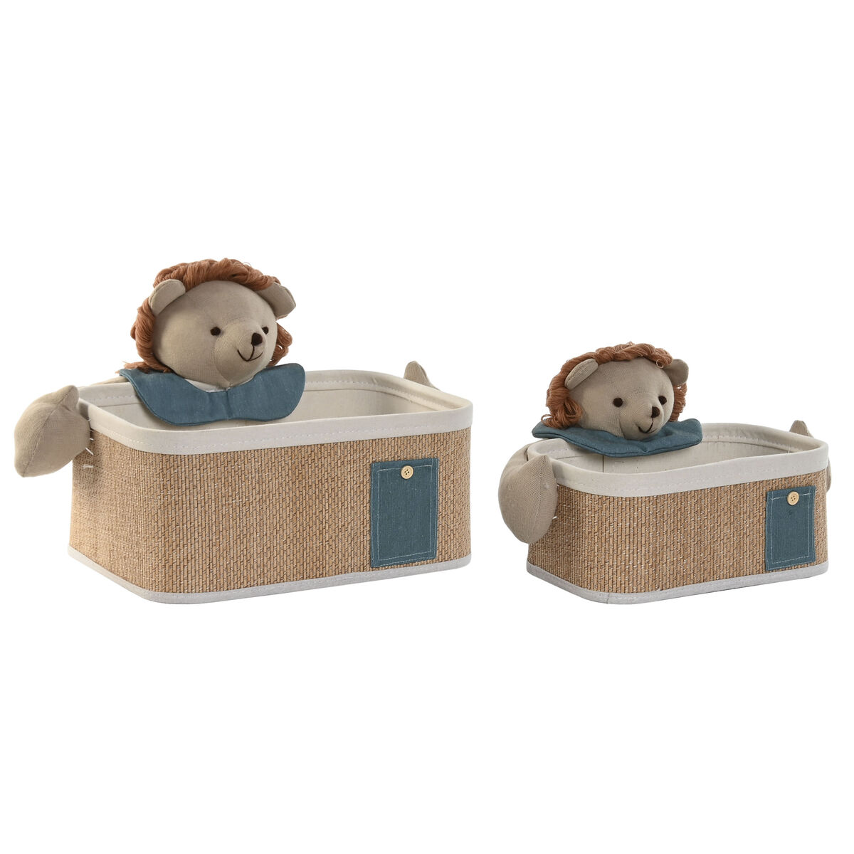 Conjunto de Cestas Home ESPRIT Verde Natural 40 x 32 x 27 cm 2 Peças