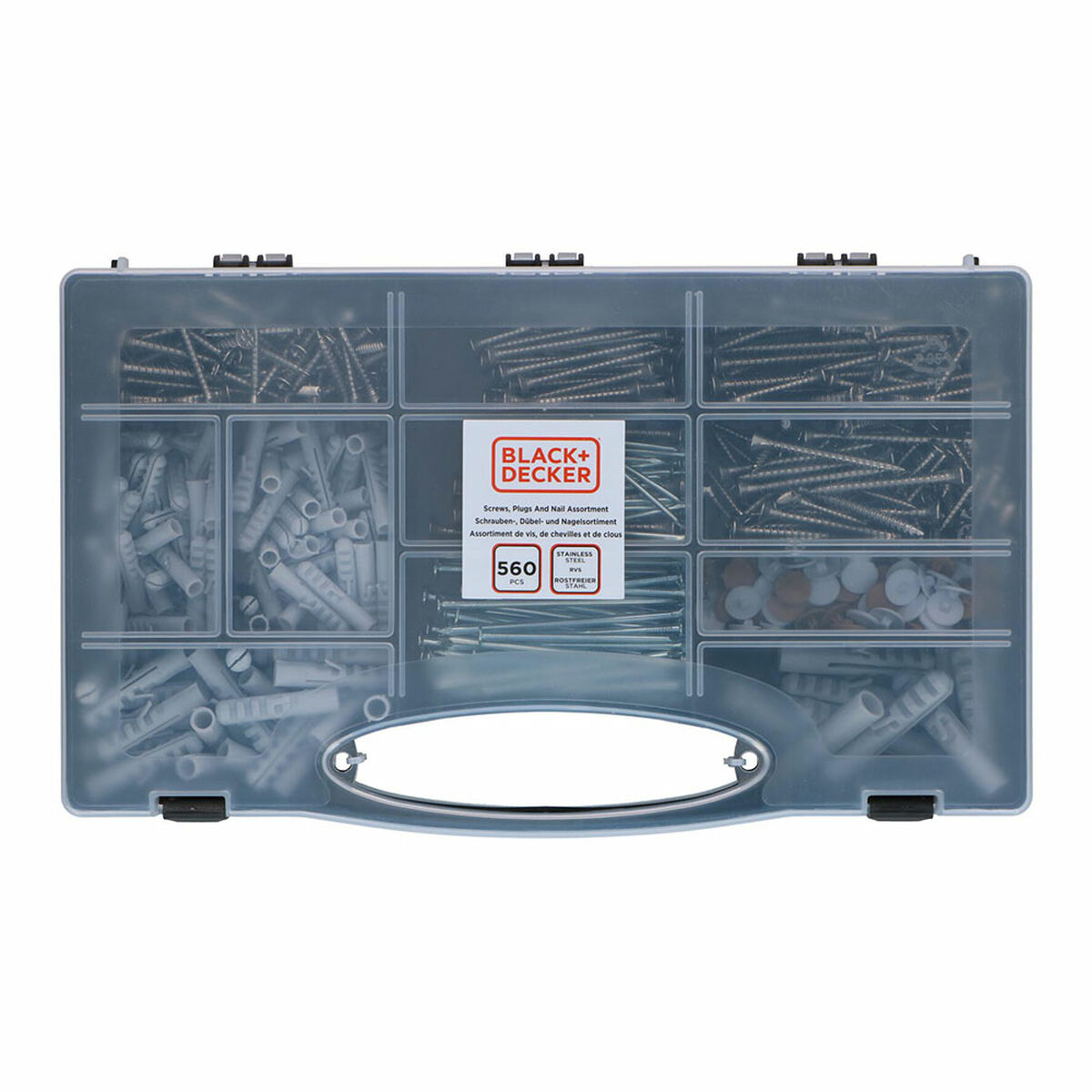 Conjunto de parafusos, buchas e pregos Black & Decker 560 Peças