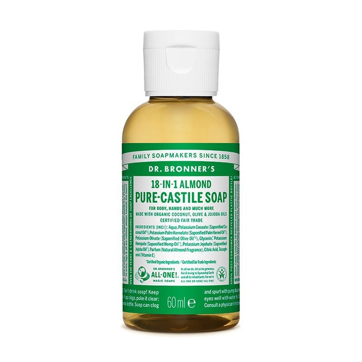 Sabonete Líquido Dr Bronner's 60 ml Amêndoas