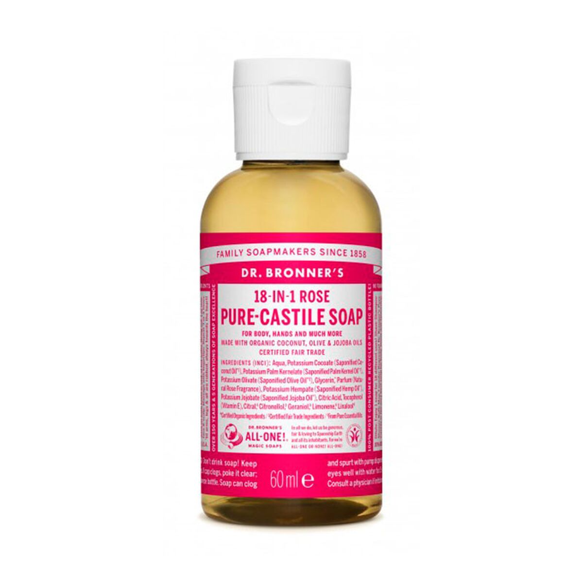 Sabonete Líquido Dr Bronner's 60 ml Rosas
