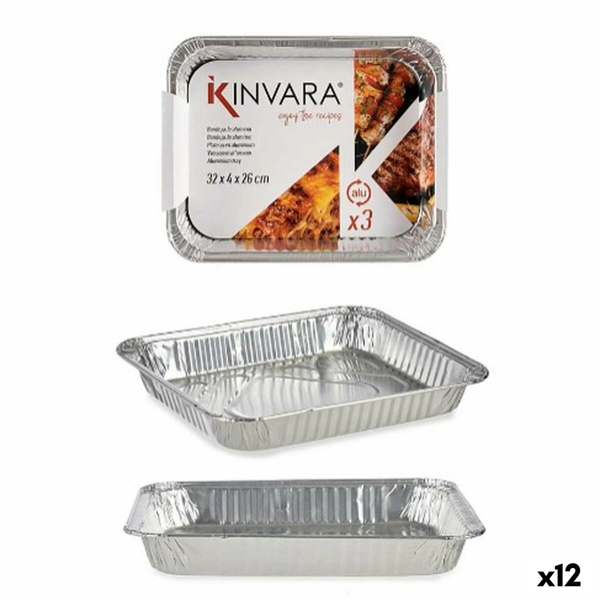 Jogo de Bandejas Kinvara 12 Unidades 3 Peças