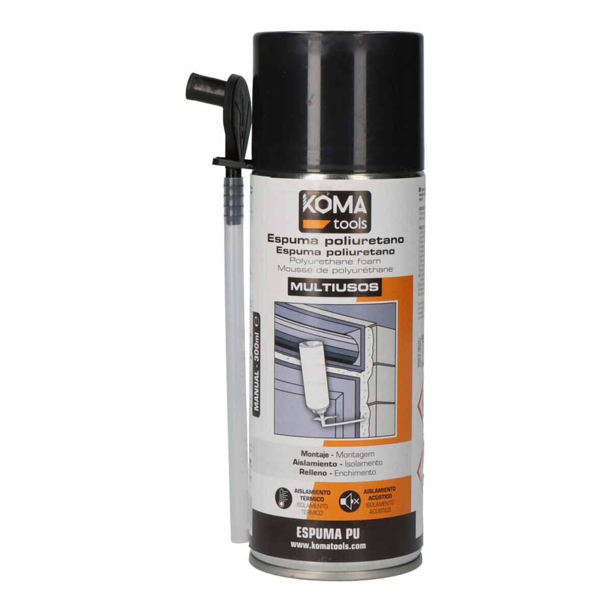 Espuma de Poliuretano Koma Tools 300 ml Cânula