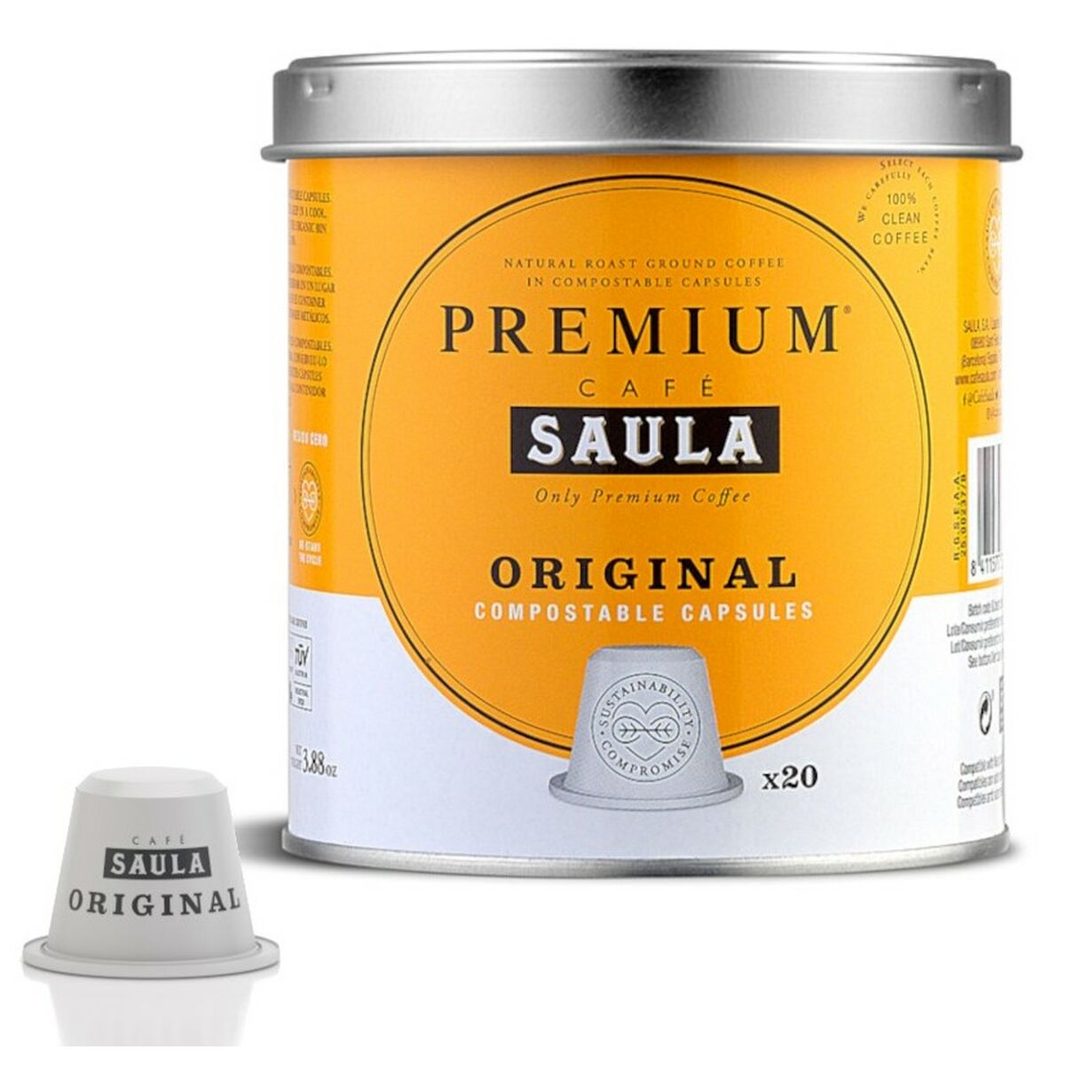 Cápsulas de Café com Estojo Saula COMPOSTABLE INTENSE