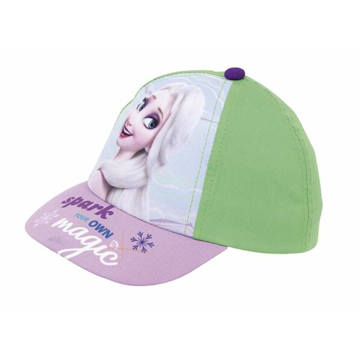 Boné Infantil Frozen Memories Azul Branco Verde Lilás 46 cm