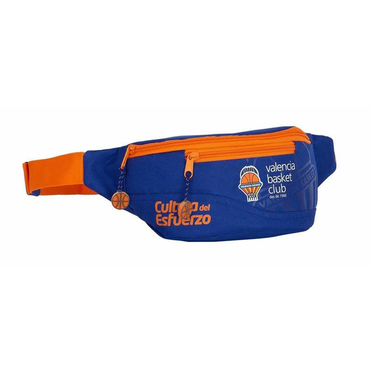Bolsa de Cintura Valencia Basket Azul Laranja 23 x 12 x 9 cm