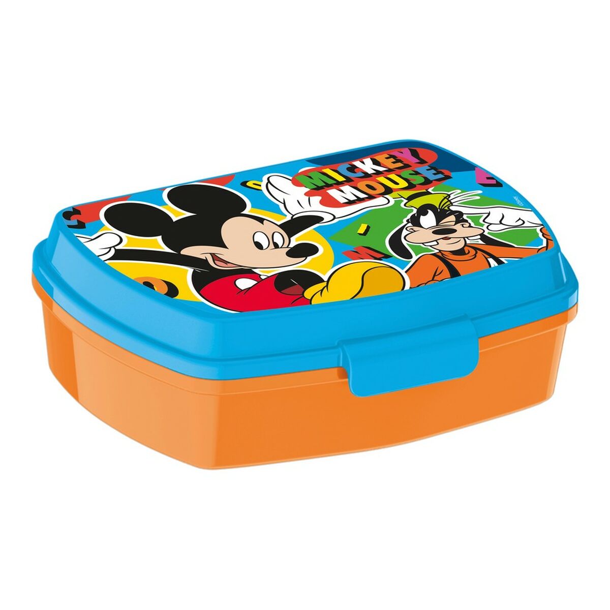 Caixa Sanduíche Mickey Mouse Happy Smiles Azul Vermelho 17 x 5,6 x 13,3 cm