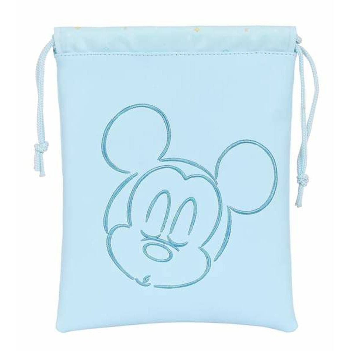 Bolsinha de Merenda Mickey Mouse Baby Azul Claro Poliuretano 20 x 25 cm