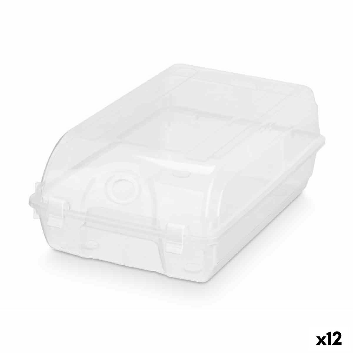 Caixa empilhável para sapatos Gondol Transparente Plástico 21 x 13 x 37 cm 21,4 x 13 x 37 cm (12 Unidades)