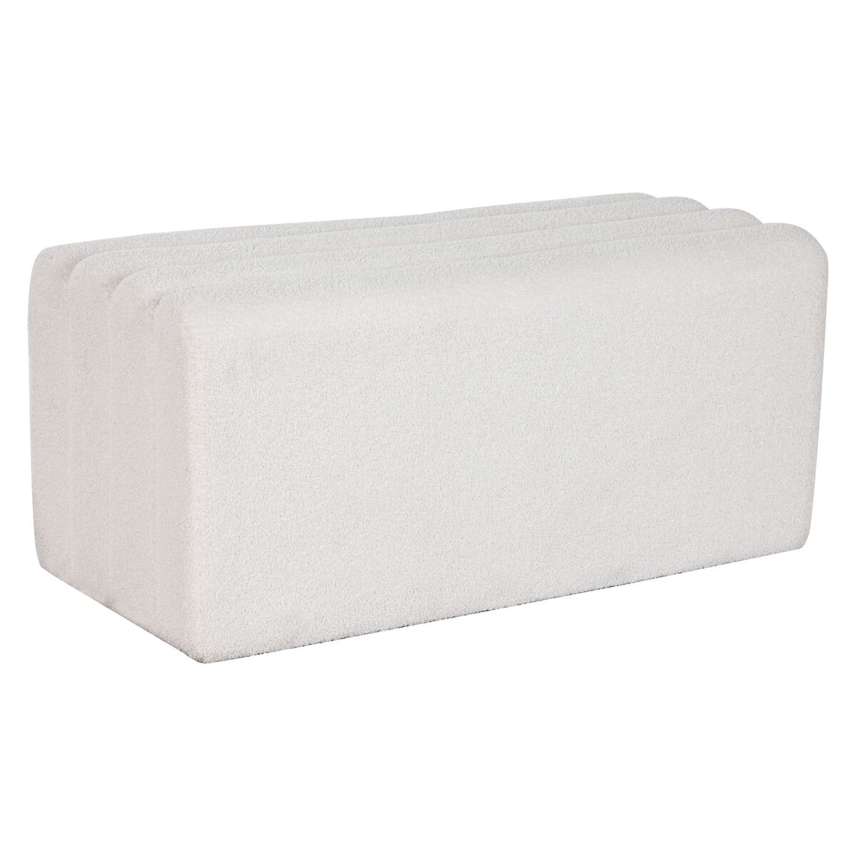 Banqueta Home ESPRIT Branco Poliéster Madeira MDF 100 x 45 x 43 cm