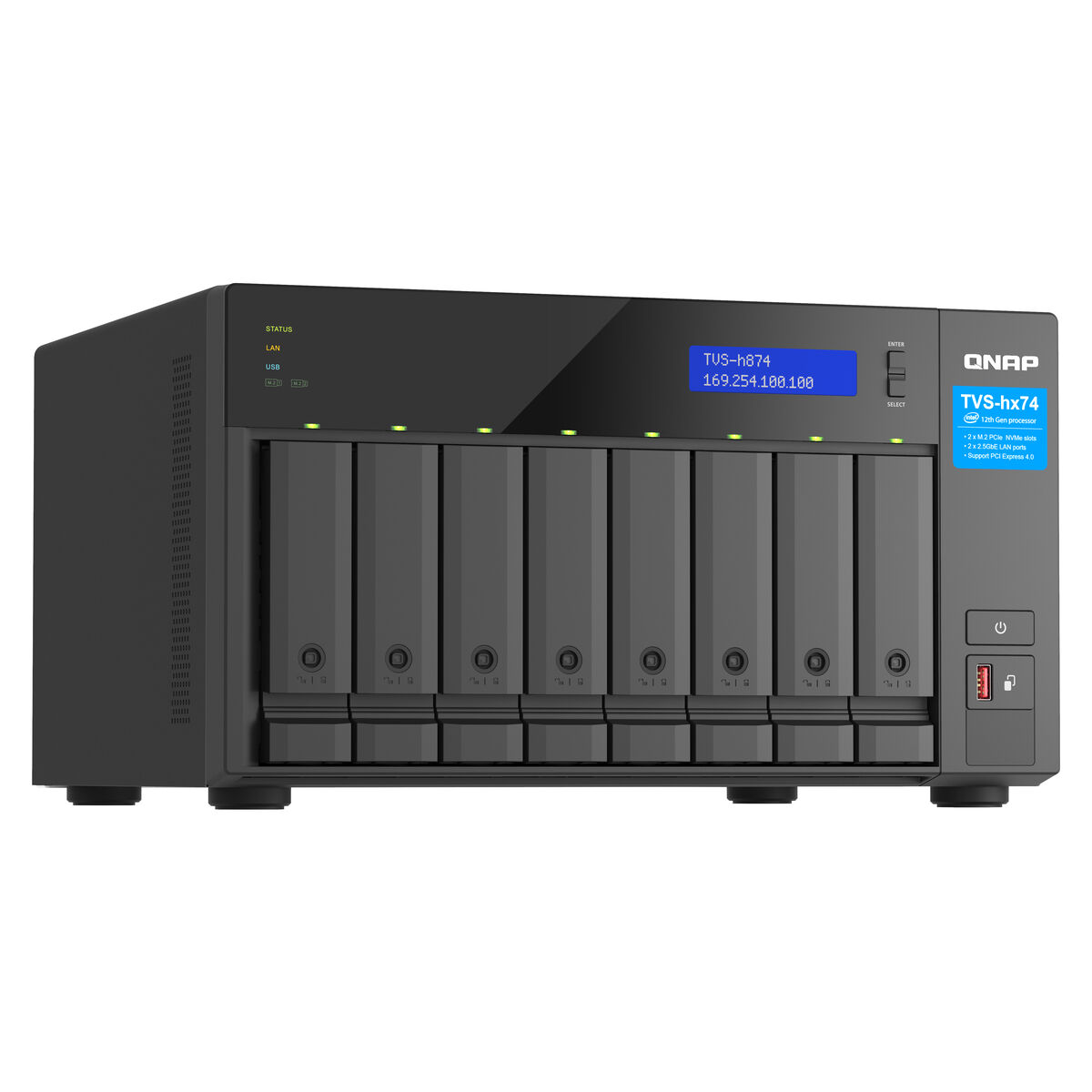 Armazenamento em rede Qnap TVS-H874T-I9-64G Preto