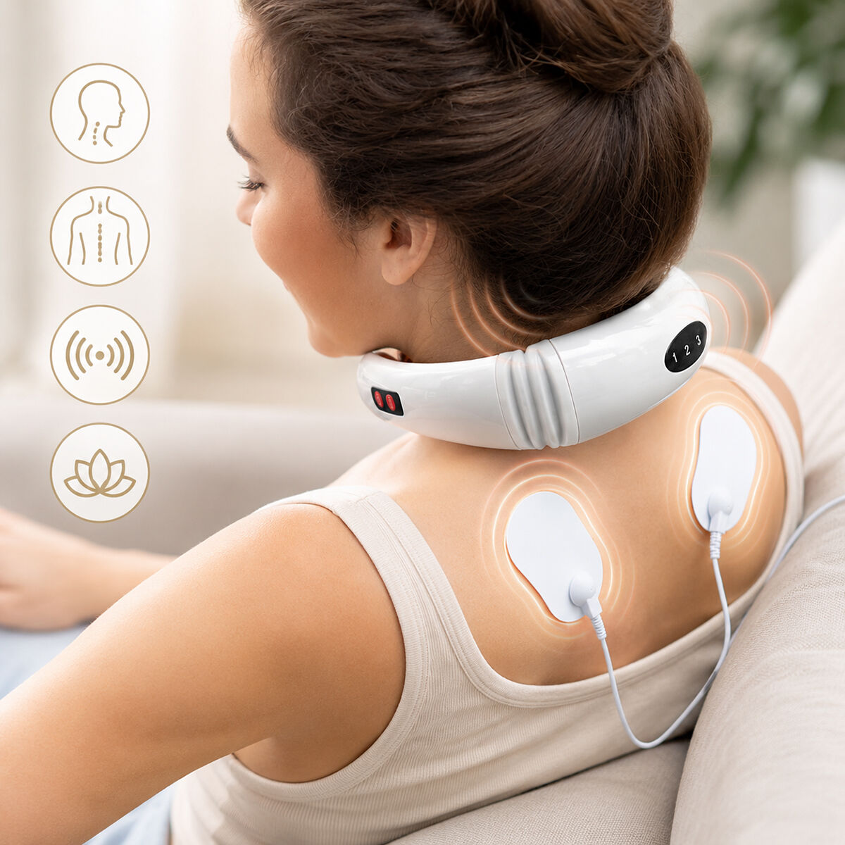 Aparelho de Massagem Eletromagnética para Pescoço e Costas Calmagner InnovaGoods