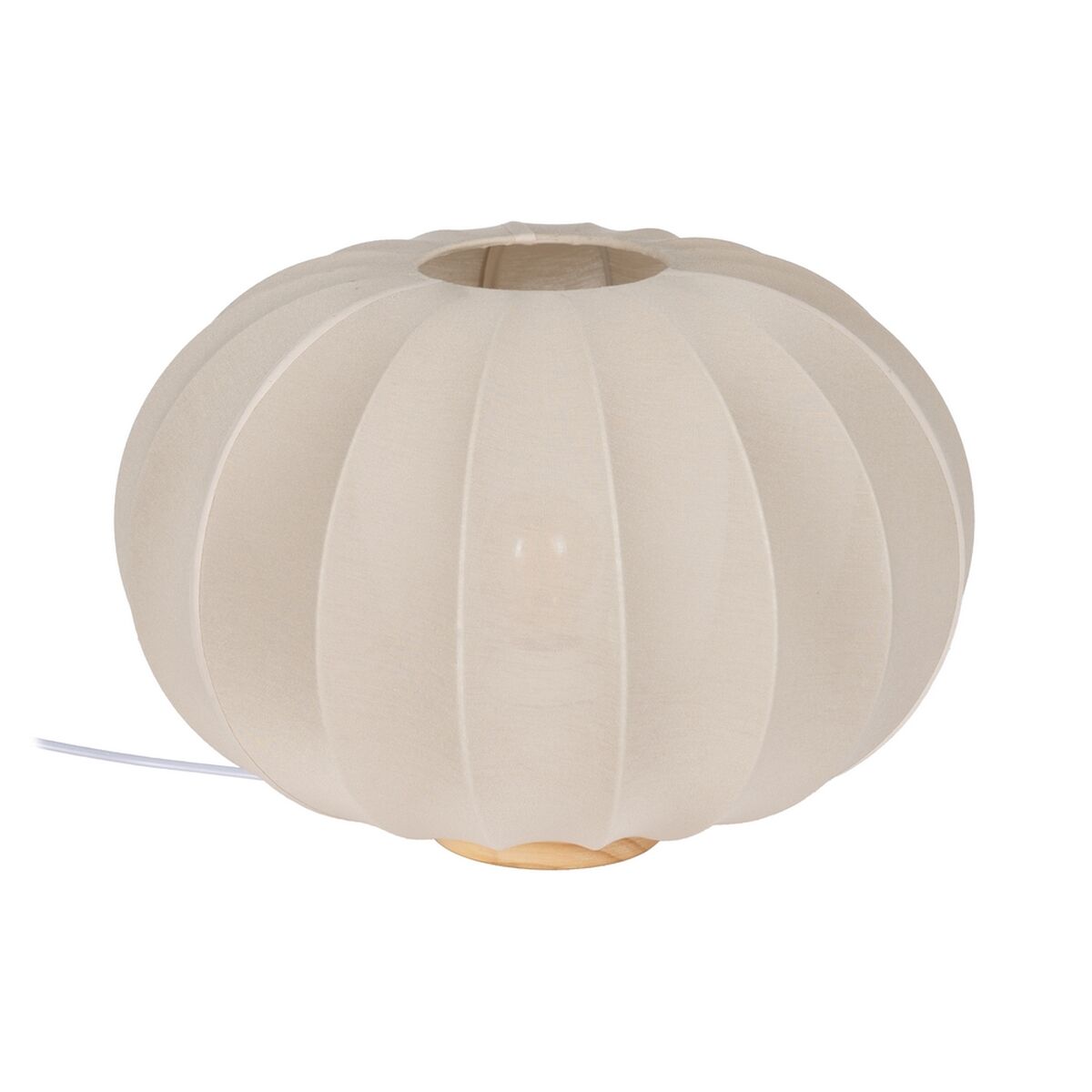 Lâmpada de mesa Bege Natural Algodão Madeira Metal 60 W 220-240 V 40 x 40 x 28,5 cm