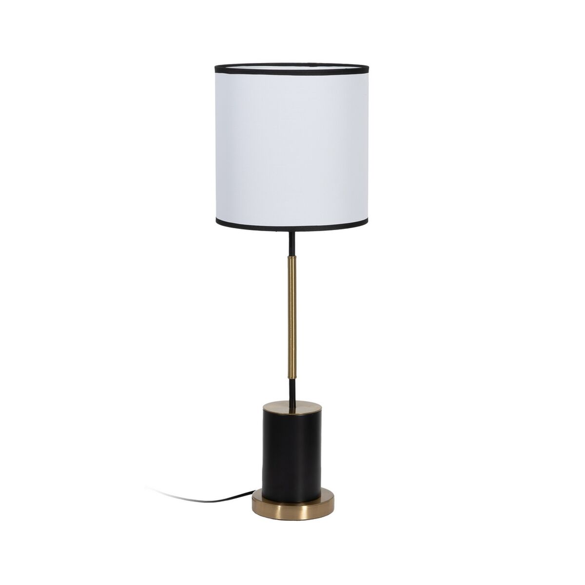 Lâmpada de mesa Branco Preto Dourado Ferro Tecido 40 W 25 x 25 x 74 cm
