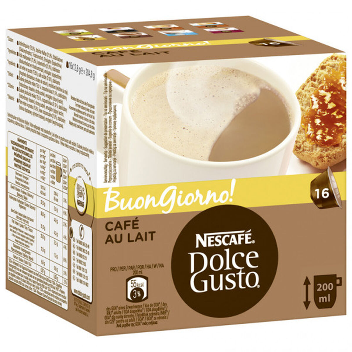 Cápsulas de café Au Lait Nestlé CAFECONLECHE (16 Unidades) (16 uds)