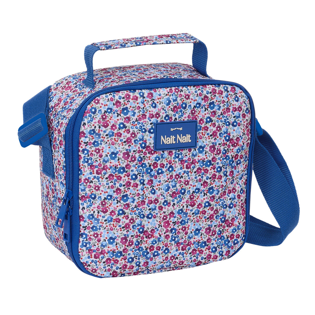 Porta-merendas Térmico Nait Nait Flores coimbra azul Azul 20 x 20 x 15 cm