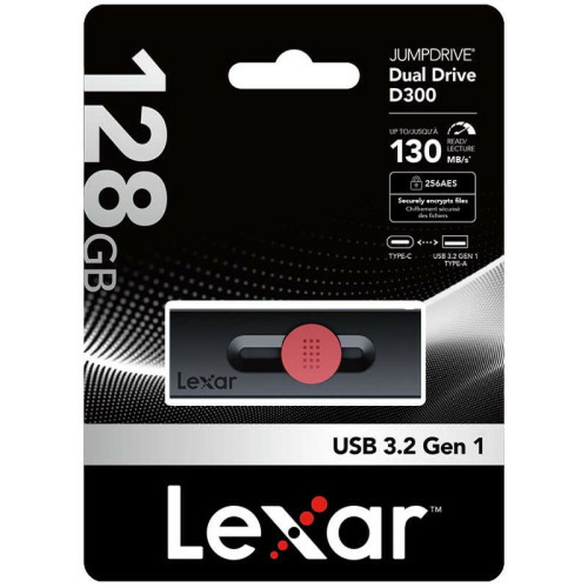 Memória USB Lexar DUAL Preto 128
