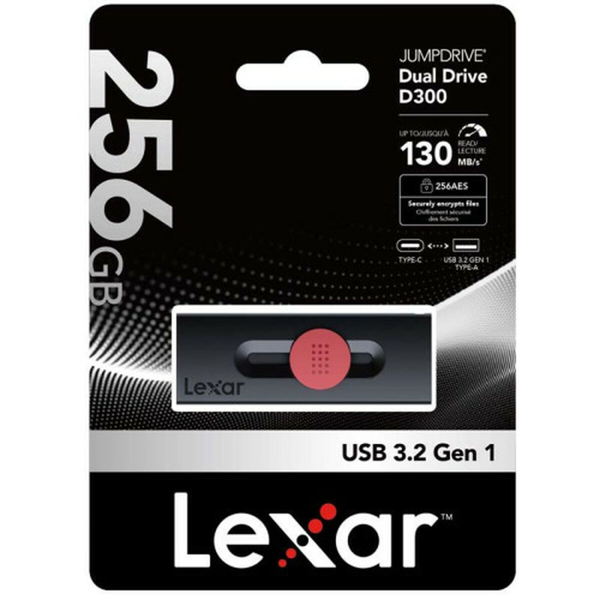 Memória USB Lexar DUAL Preto 256