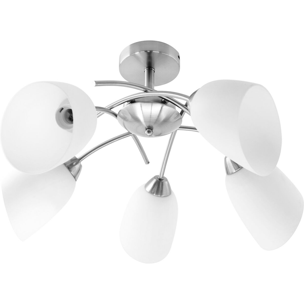 Candeeiro de teto Activejet NIKITA 5P Nikiel Branco Níquel Metal Vidro 200 W (1 Unidade)