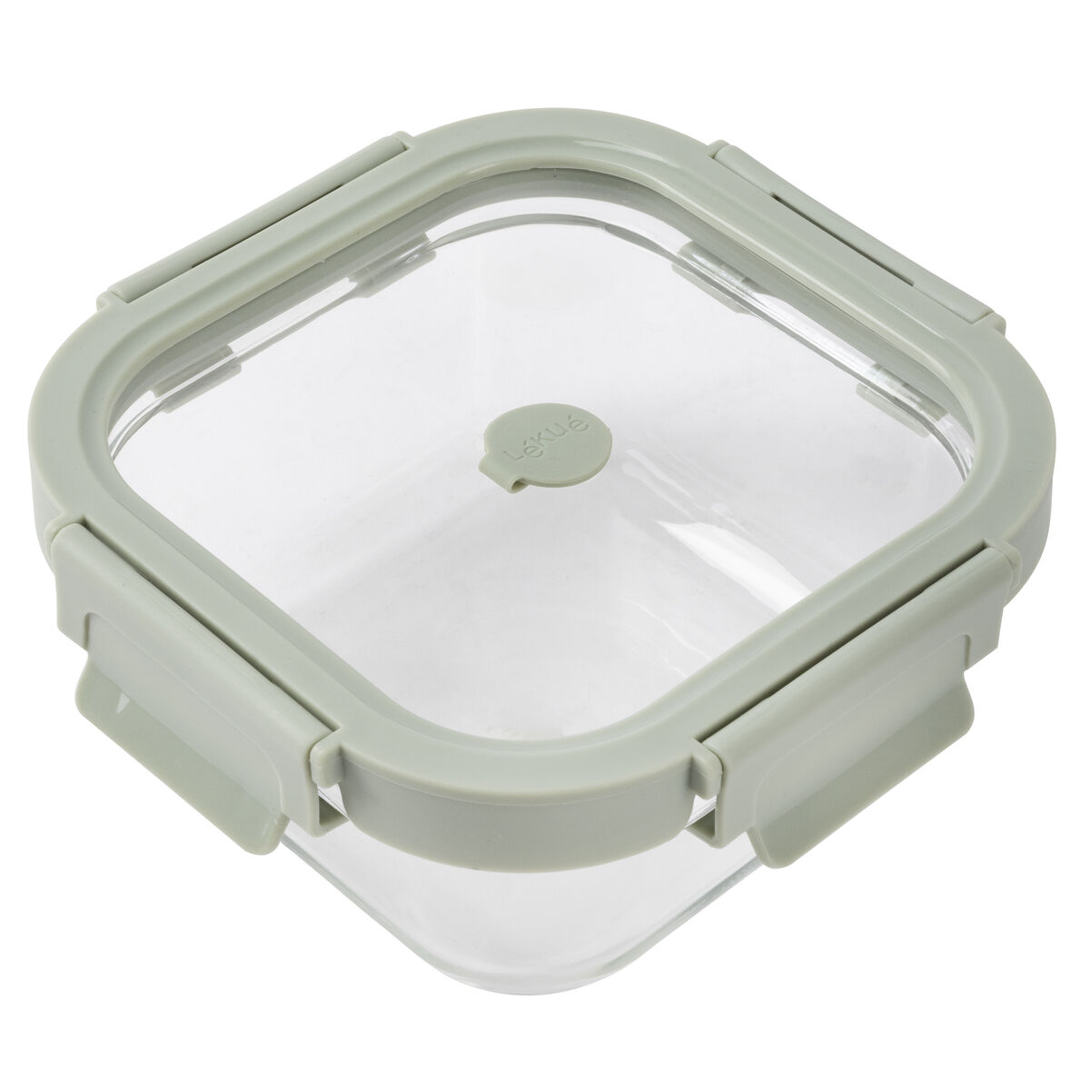 Lancheira Hermética Lékué Vidro de Borosilicato Quadrado 520 ml