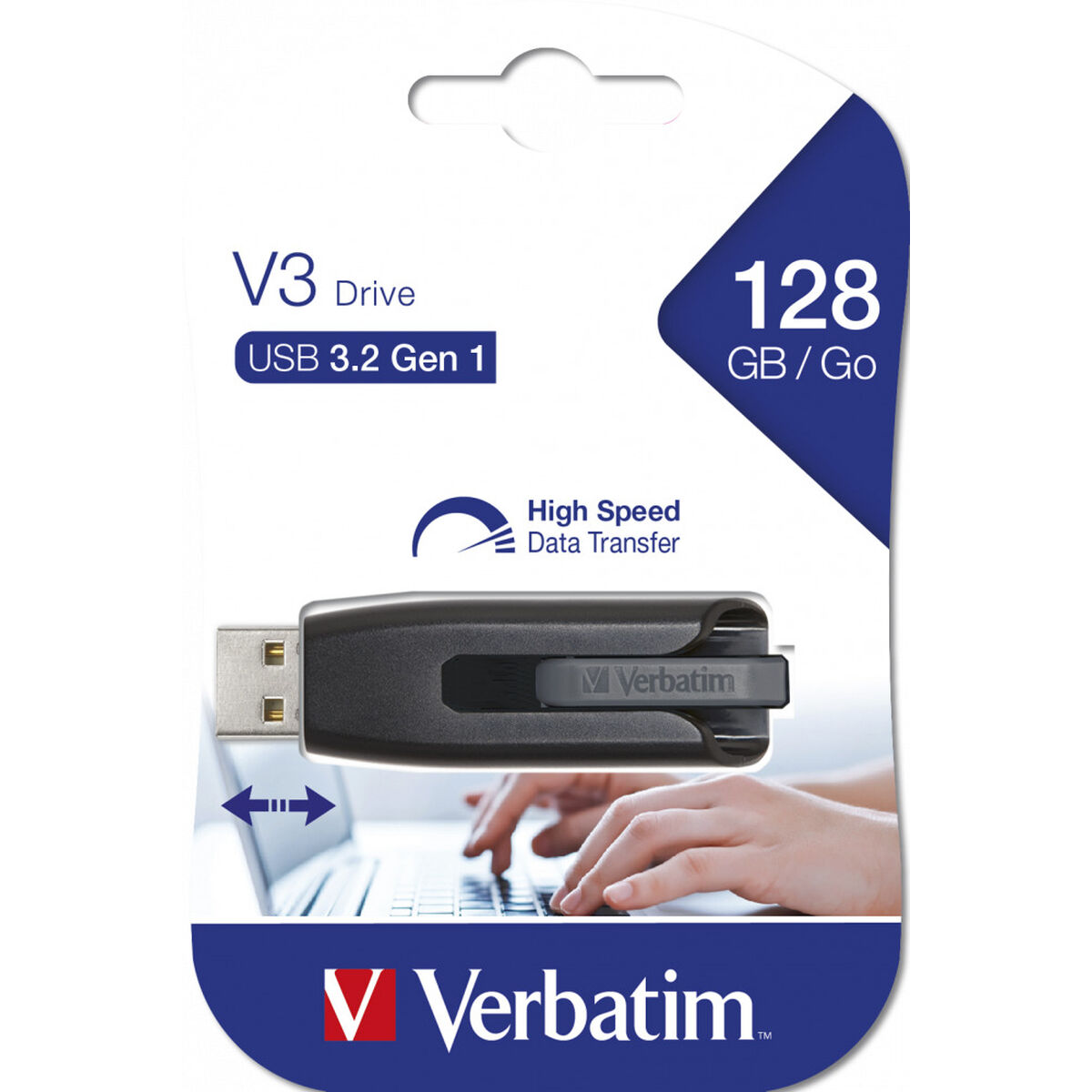 Memória USB Verbatim 49189 Preto Cinzento Multicolor 128