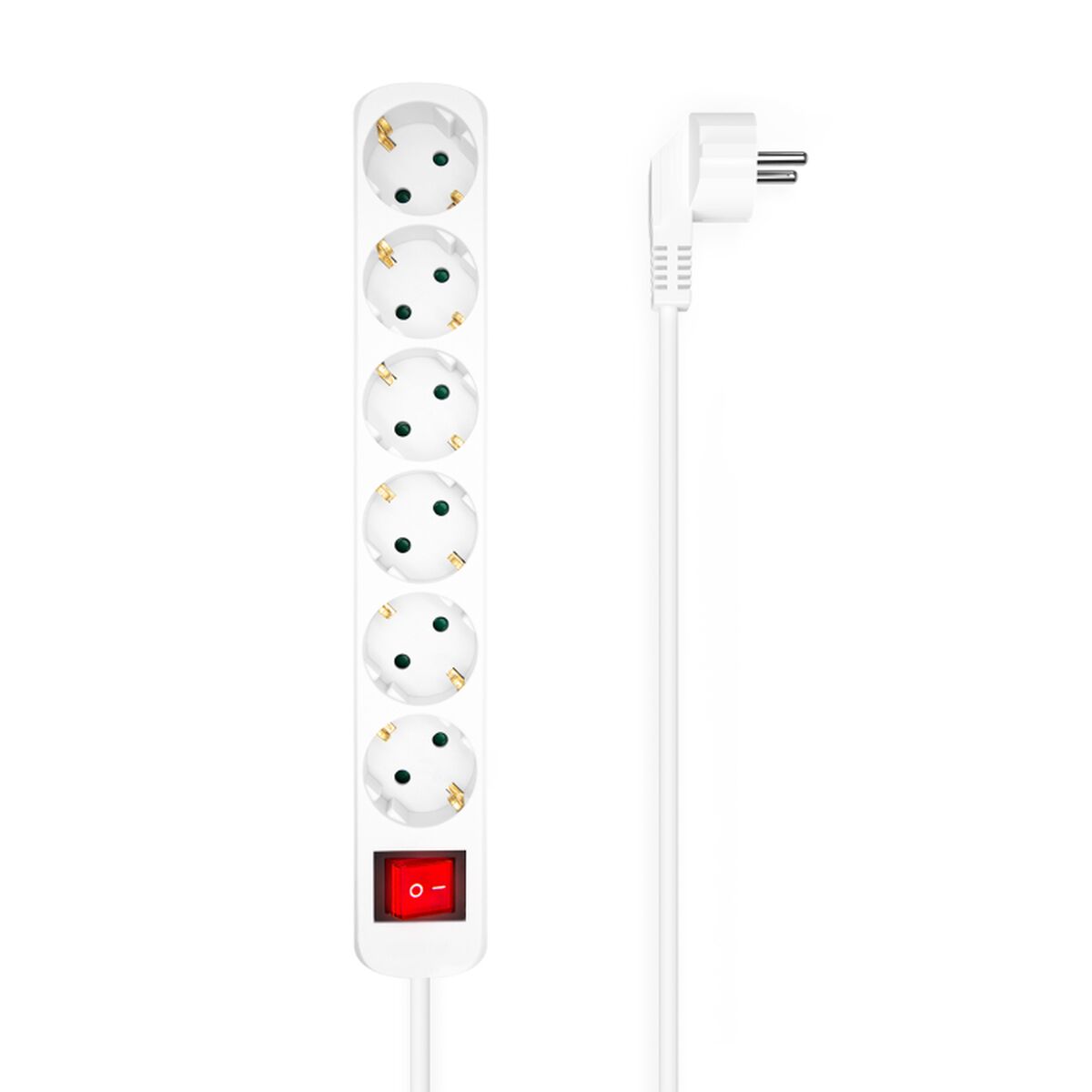 Extensão com 6 Tomadas com Interruptor Aisens A154-0535 Branco 3500 W (1,4 m)