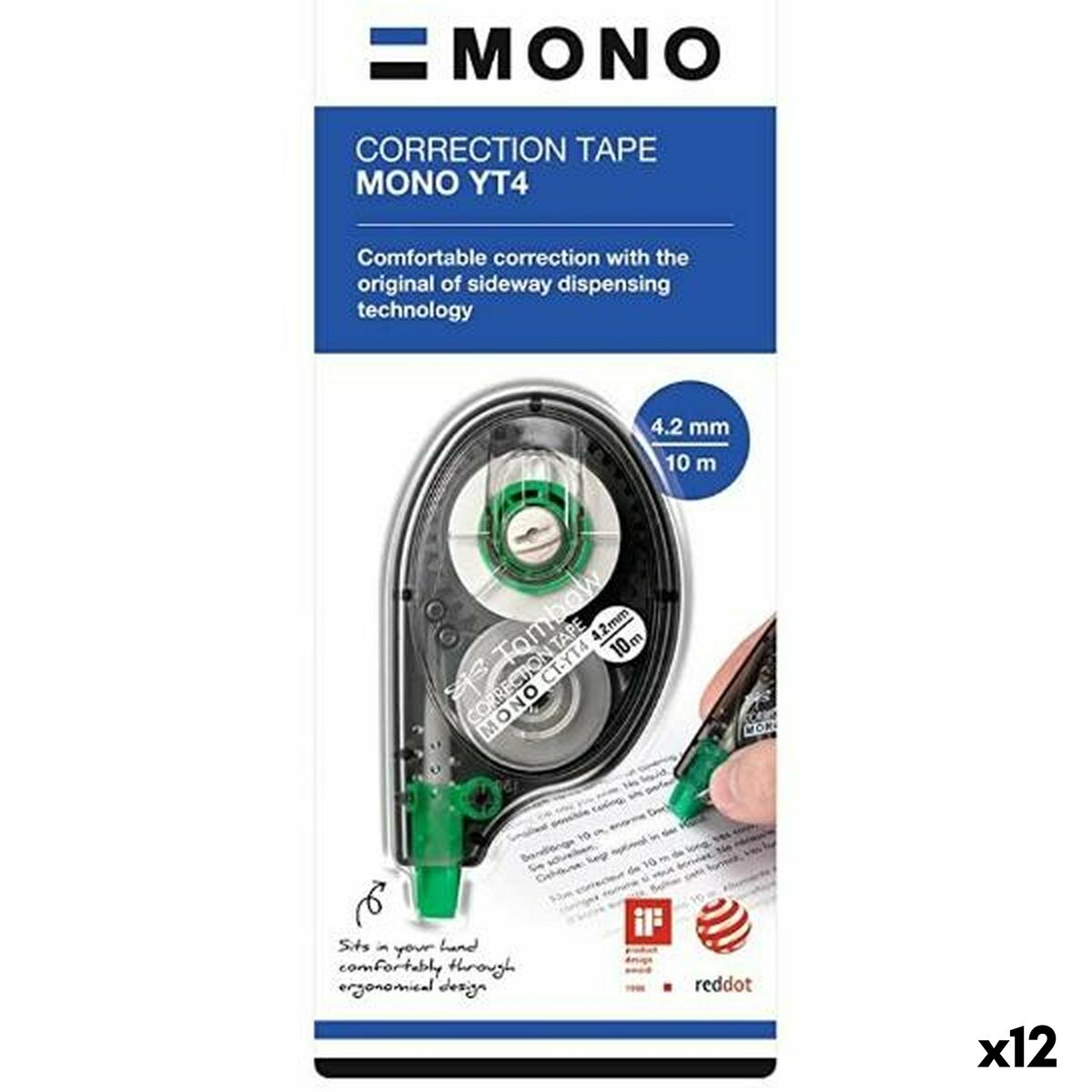 Fita Corretora Tombow Mono 4,2 mm x 10 m (12 Unidades)