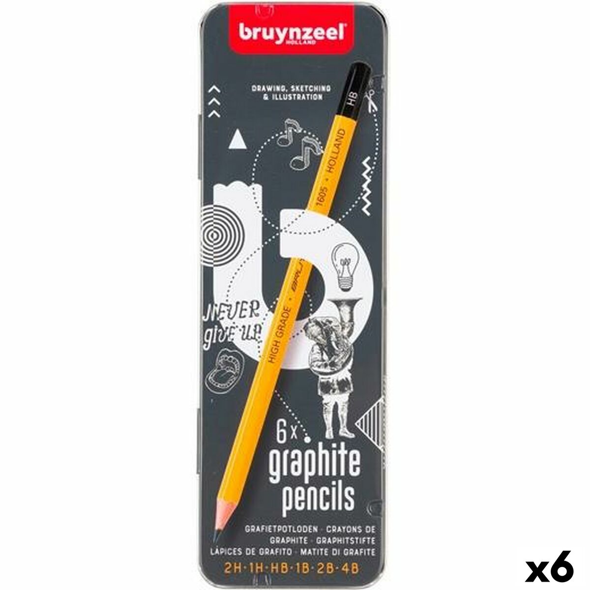 Conjunto de Lápis Talens Bruynzeel Burotek 6 Peças (6 Unidades)