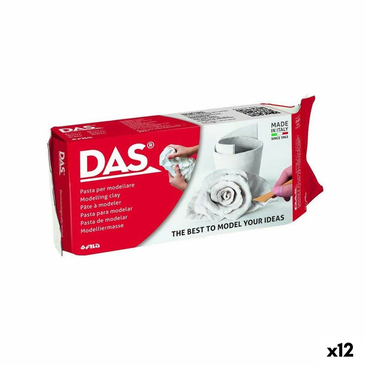 Pasta para modelar DAS Branco 1 kg (12 Unidades)