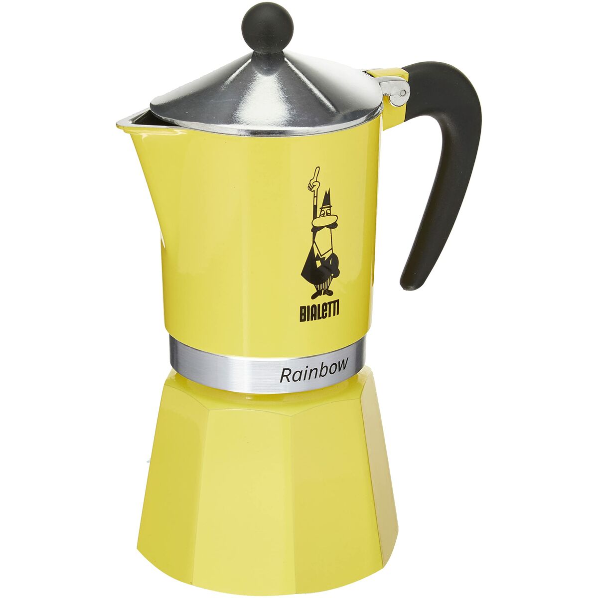 Cafeteira Italiana Bialetti Rainbow Amarelo Jaune Metal 6 Copos