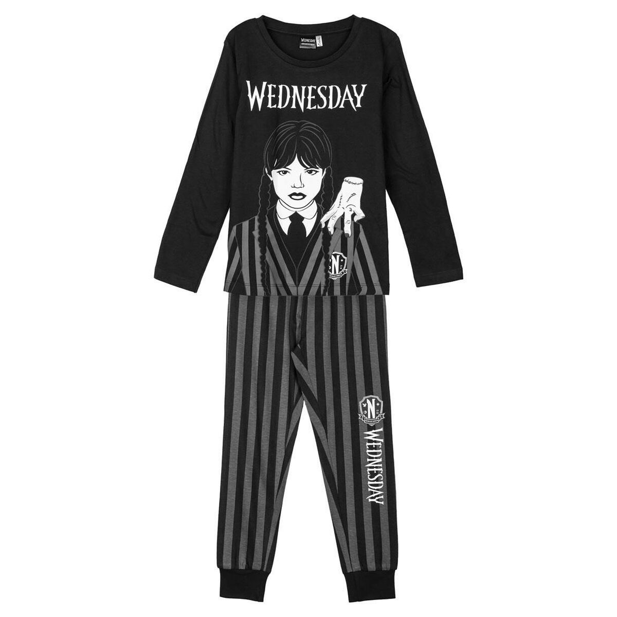 Pijama Infantil Wednesday Cinzento escuro